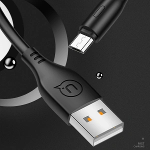 Wholesale USAMS Cable U18 microUSB 2A Fast Charge 1m black SJ268USB01 (US-SJ268) - USA371BLK - {ean13} - Hurt