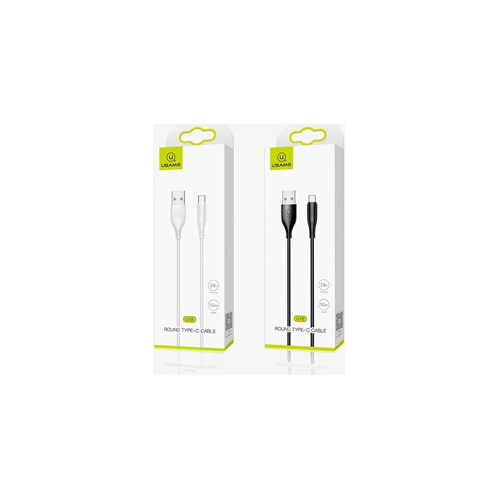 Hurtownia GSM - Kabel USAMS U18 USB-C 2A Rychlé nabíjení 1m černý/black SJ267USB01 - USA373BLK - {ean13} - Hurt