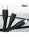 Hurtownia GSM - Kabel USAMS U35 3w1 1m 2A Fast Charge czarny/black (lightning/microUSB/USB-C) SJ367USB01 - USA377BLK - {ean13} - Hurt
