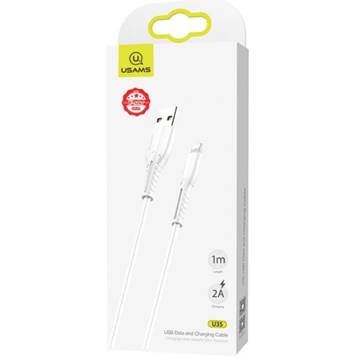 Kabel USAMS U35 lightning 2A Fast Charge 1m biały/white SJ364USB02