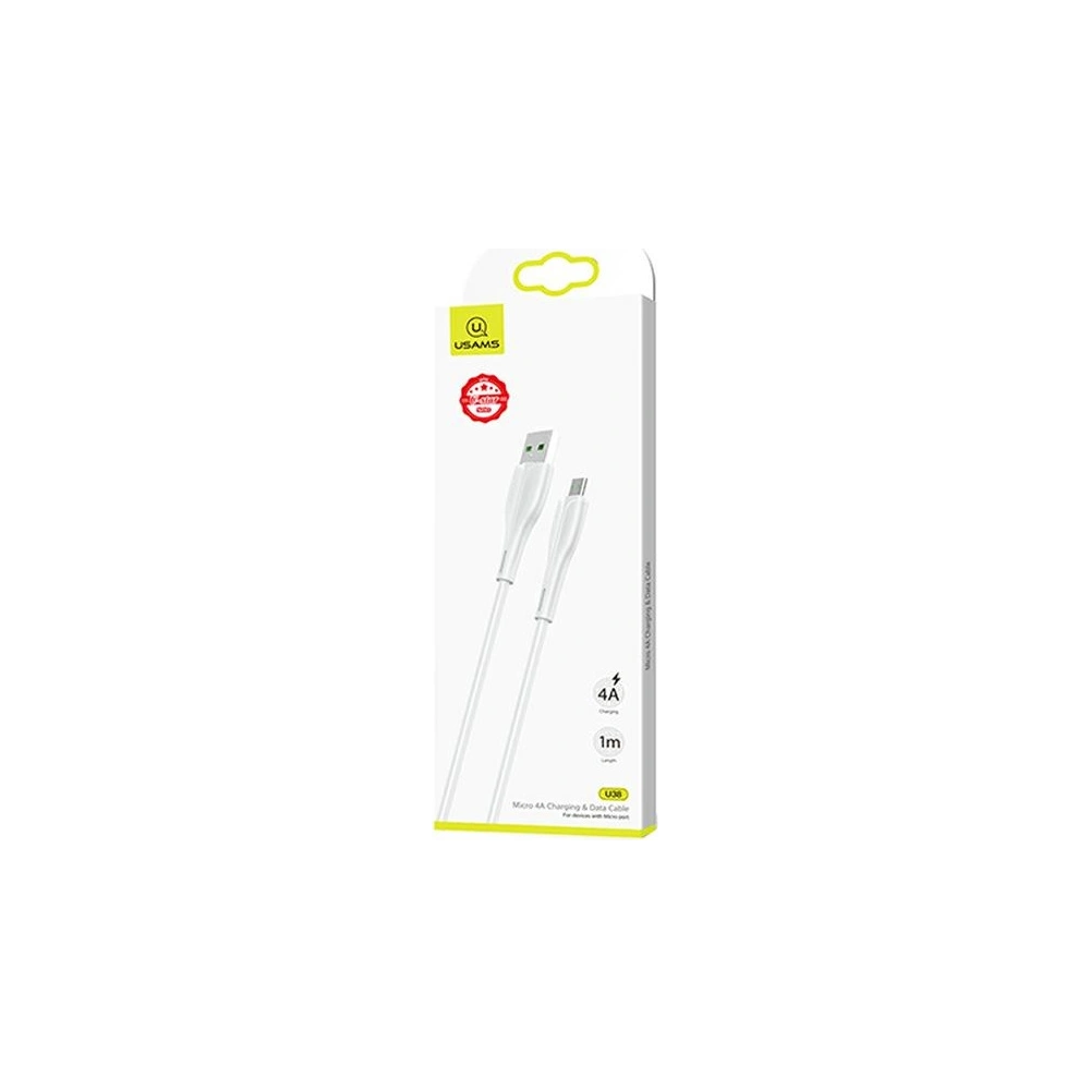 Hurtownia GSM - Kabel USAMS U38 microUSB 4A Fast Charge for OPPO 1m biały/white SJ375USB02 - USA384WHT - {ean13} - Hurt