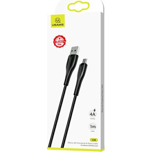 Kabel USAMS U38 microUSB 4A Fast Charge for OPPO 1m czarny/black SJ375USB01