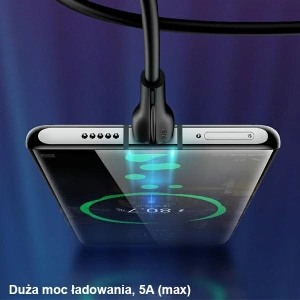 Hurtownia GSM - Kabel USAMS U38 USB-C 5A Fast Charge for OPPO/HUAWEI 1m czarny/black SJ376USB01 - USA387BLK - {ean13} - Hurt