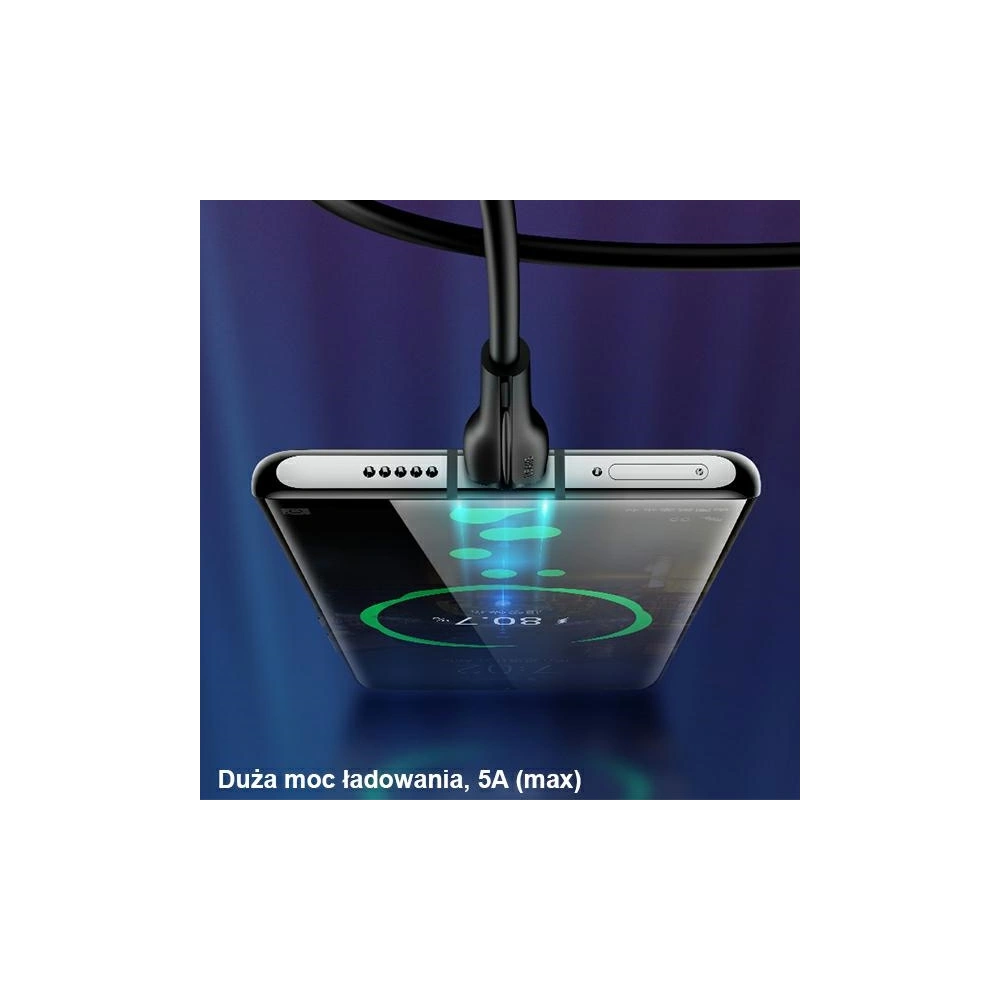 Hurtownia GSM - Kabel USAMS U38 USB-C 5A rychlé nabíjení pro OPPO/HUAWEI 1m černý/SJ376USB01 - USA387BLK - {ean13} - Hurt