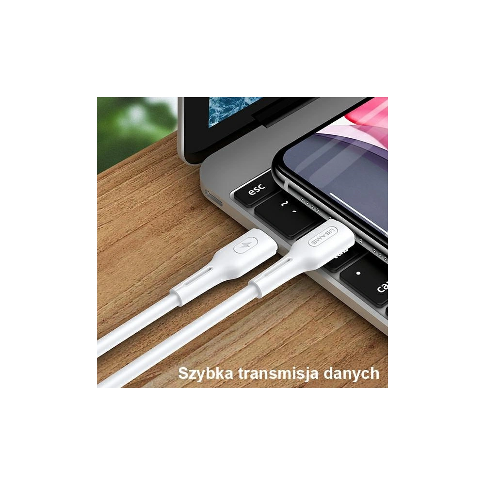 Kabel USAMS U43 USB-C na Lightning 30W PD 1.2m bílý/white SJ406USB02