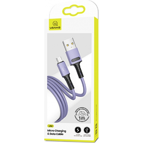 Usams Distributor - 6958444989037 - USA399RP - USAMS Cable U52 microUSB 2A Fast Charge 1m purple SJ435USB04 (US-SJ435) - B2B homescreen