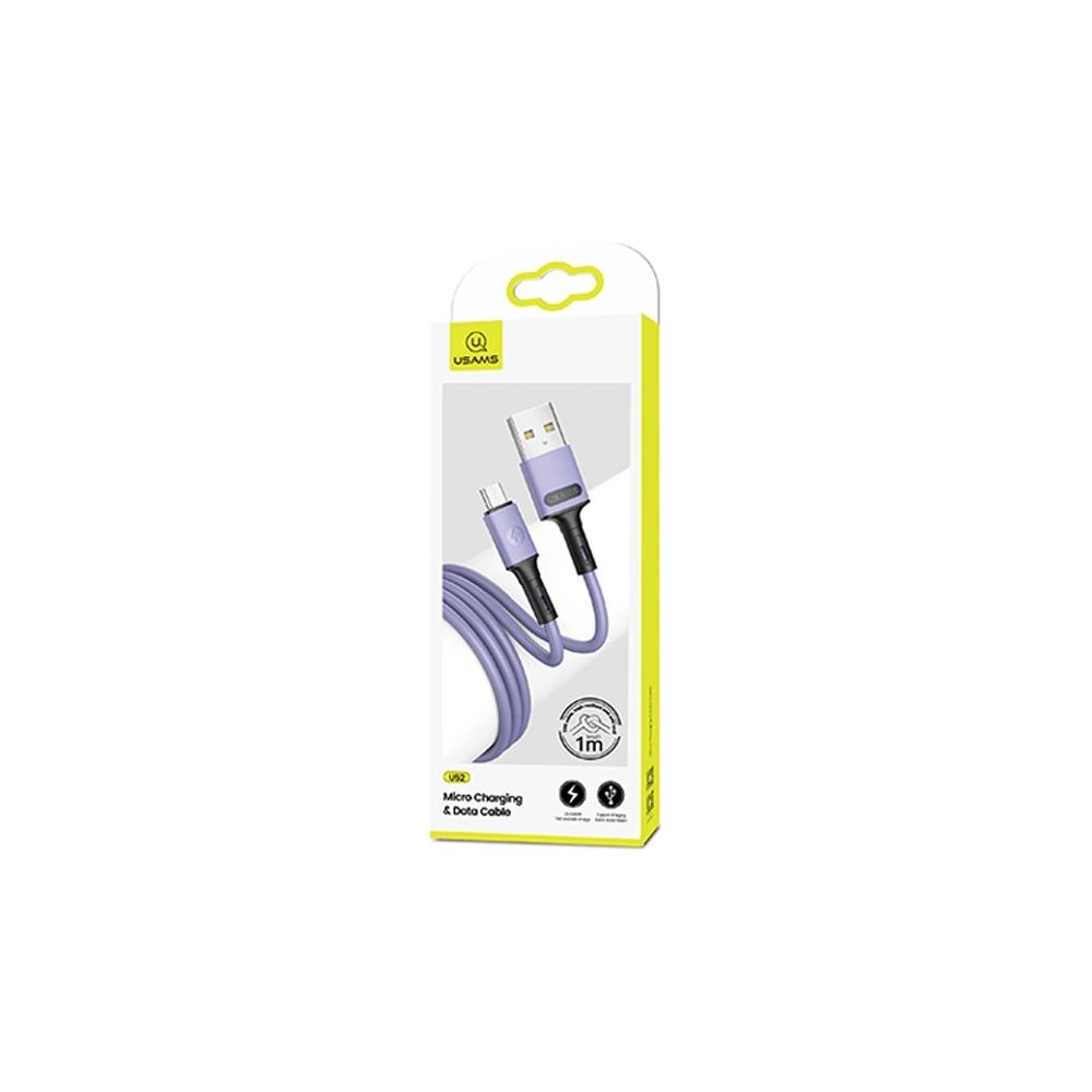 Hurtownia GSM - Kabel USAMS U52 microUSB 2A Fast Charge 1m purpurowy/purple SJ435USB04 - USA399RP - {ean13} - Hurt