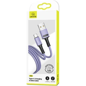 Hurtownia GSM - Kabel USAMS U52 USB-C 2A Fast Charge 1m purpurowy/purple SJ436USB04 - USA403PRP - {ean13} - Hurt