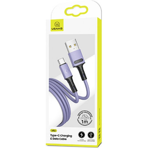 Usams Distributor - 6958444989075 - USA403PRP - USAMS Cable U52 USB-C 2A Fast Charge 1m purple SJ436USB04 (US-SJ436) - B2B homescreen