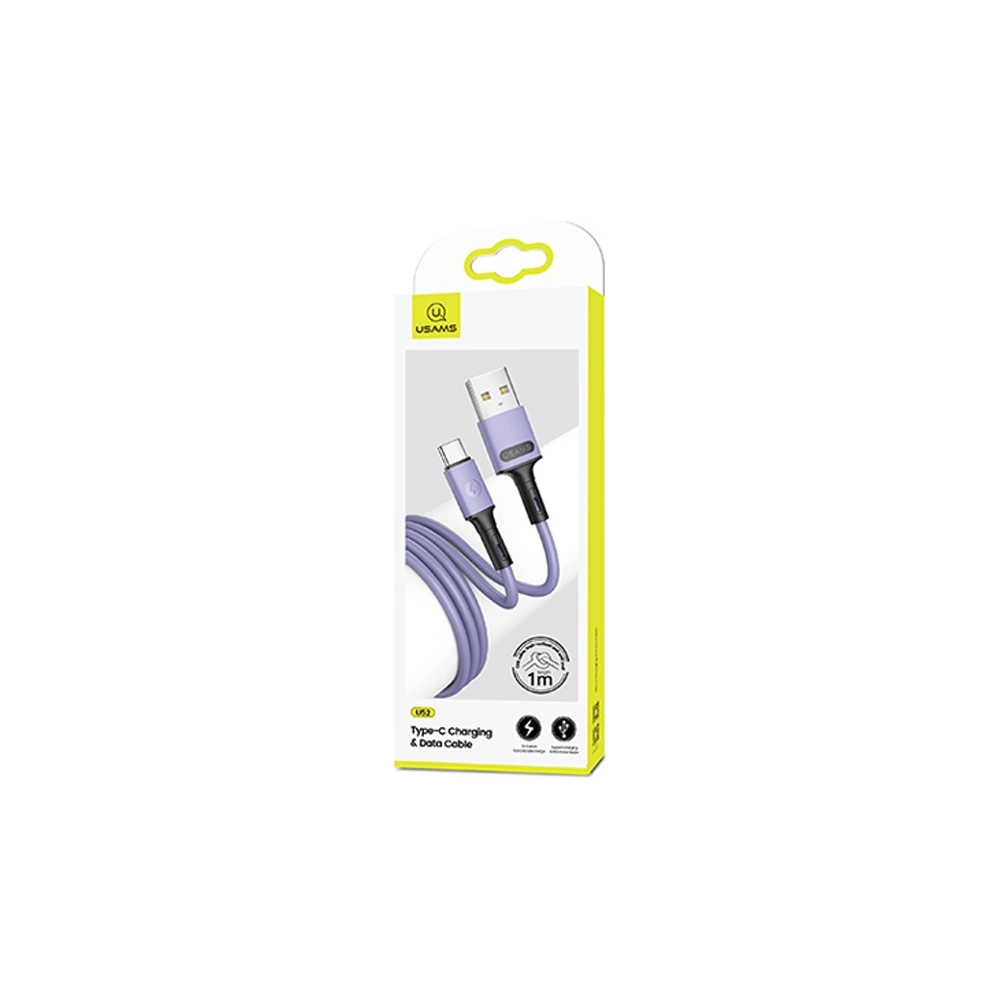 Hurtownia GSM - Kabel USAMS U52 USB-C 2A Rychlé nabíjení 1m purpurový/purple SJ436USB04 - USA403PRP - {ean13} - Hurt