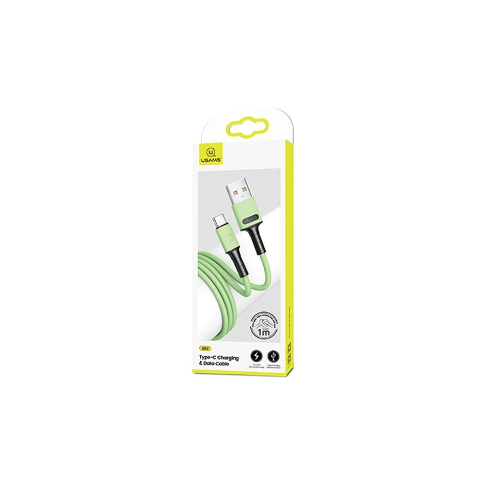 Hurtownia GSM - Kabel USAMS U52 USB-C 2A rychlé nabíjení 1m zelený/green SJ436USB02 - USA404GRN - {ean13} - Hurt