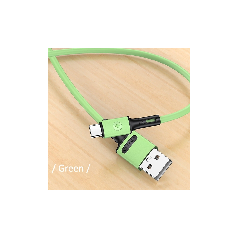 Hurtownia GSM - Kabel USAMS U52 USB-C 2A rychlé nabíjení 1m zelený/green SJ436USB02 - USA404GRN - {ean13} - Hurt