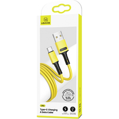 Usams Distributor - 6958444989068 - USA405YEL - USAMS Cable U52 USB-C 2A Fast Charge 1m yellow SJ436USB03 (US-SJ436) - B2B homescreen
