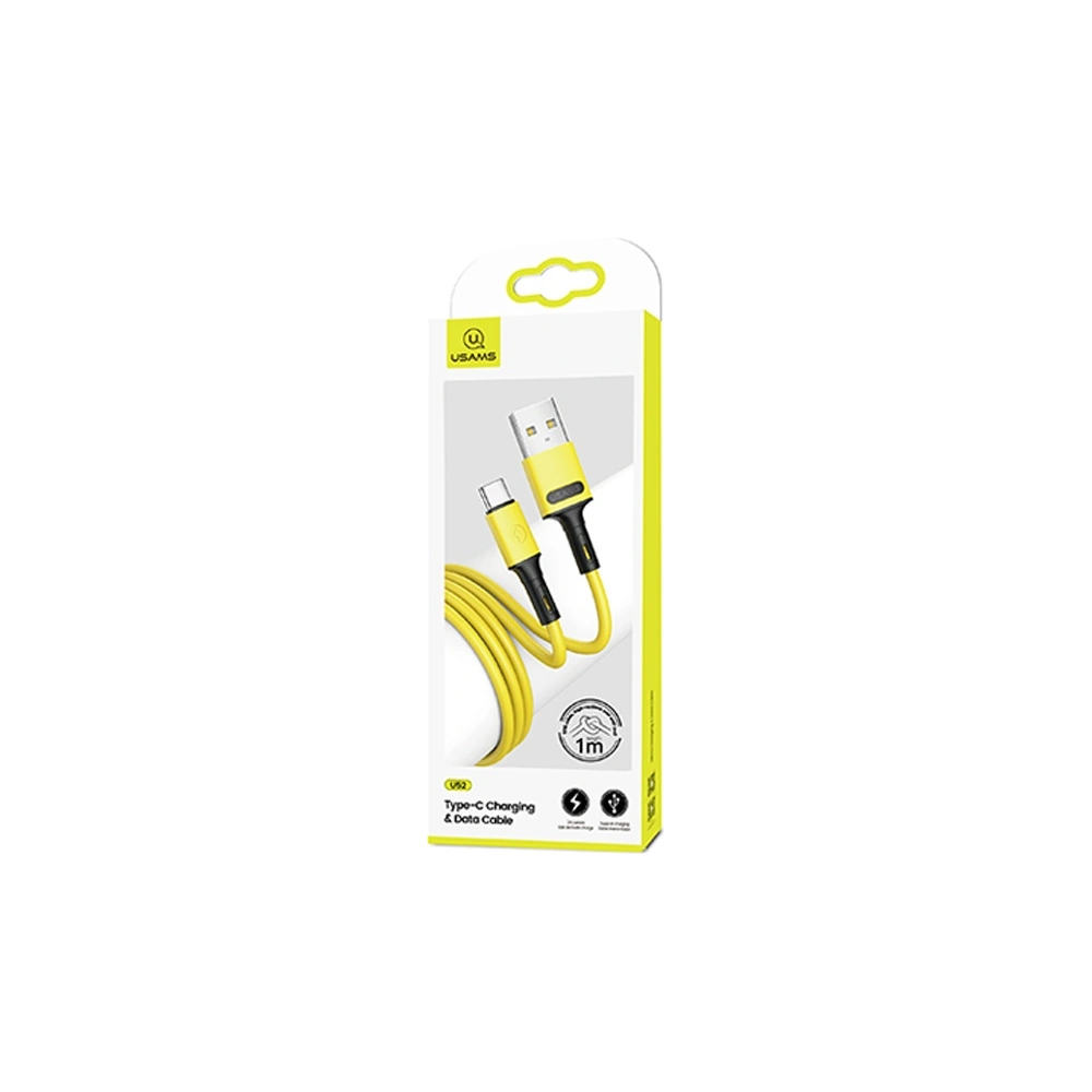 Hurtownia GSM - Kabel USAMS U52 USB-C 2A Rychlé nabíjení 1m žlutý/yellow SJ436USB03 - USA405YEL - {ean13} - Hurt