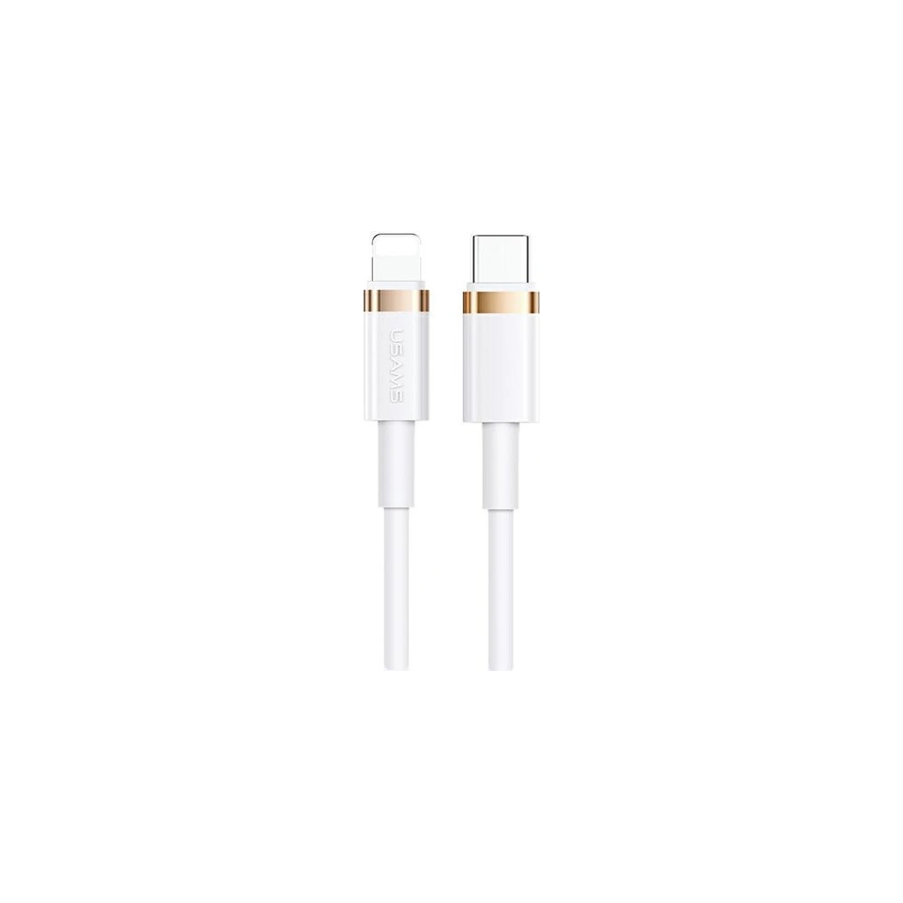 Kabel USAMS U63 USB-C na Lightning 1,2m 20W PD Rychlé nabíjení bílý/white SJ484USB02