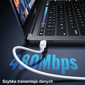Kabel USAMS U63 USB-C na Lightning 1,2m 20W PD Fast Charge czarny/black SJ484USB01