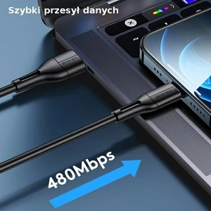 Hurtownia GSM - Kabel USAMS U68 USB-C 2A Fast Charge 1m niebieski/blue SJ501USB03 - USA420BLU - {ean13} - Hurt