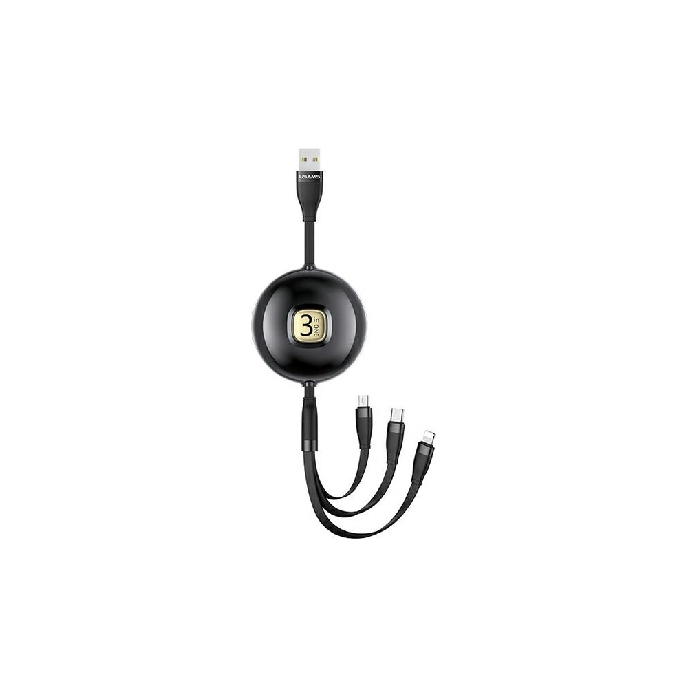 Hurtownia GSM - Kabel USAMS U69 3w1 1m černý/black (lightning/microUSB/USB-C) SJ508USB01 - USA422BLK - {ean13} - Hurt
