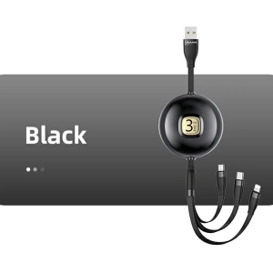 Hurtownia GSM - Kabel USAMS U69 3w1 1m czarny/black (lightning/microUSB/USB-C) SJ508USB01 - USA422BLK - {ean13} - Hurt