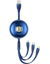 Kabel USAMS U69 3w1 1m niebieski/blue (lightning/microUSB/USB-C) SJ508USB02