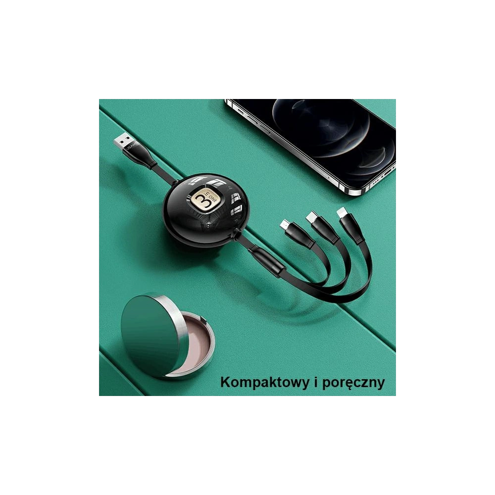 Hurtownia GSM - Kabel USAMS U69 3w1 1m niebieski/blue (lightning/microUSB/USB-C) SJ508USB02 - USA423BLU - {ean13} - Hurt