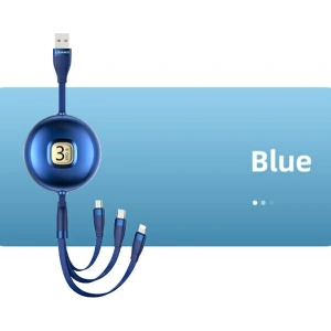Hurtownia GSM - Kabel USAMS U69 3w1 1m niebieski/blue (lightning/microUSB/USB-C) SJ508USB02 - USA423BLU - {ean13} - Hurt