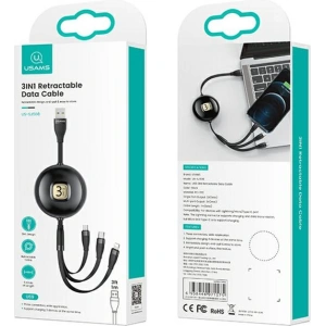 Hurtownia GSM - Kabel USAMS U69 3w1 1m niebieski/blue (lightning/microUSB/USB-C) SJ508USB02 - USA423BLU - {ean13} - Hurt