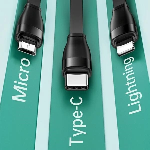 Hurtownia GSM - Kabel USAMS U69 3w1 1m zielony/green (lightning/microUSB/USB-C) SJ508USB03 - USA424GRN - {ean13} - Hurt