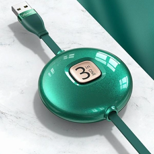 Kabel USAMS U69 3w1 1m zielony/green (lightning/microUSB/USB-C) SJ508USB03