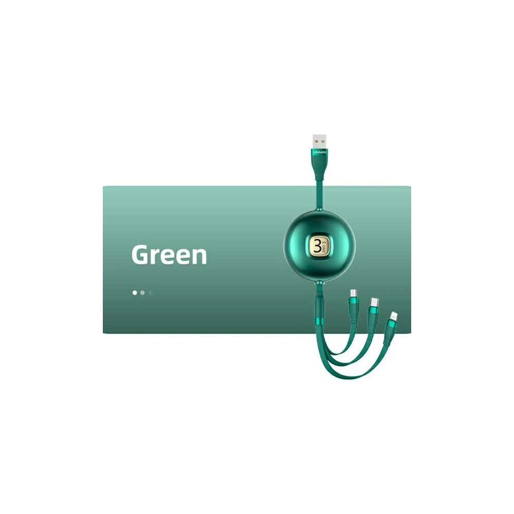 Hurtownia GSM - Kabel USAMS U69 3w1 1m zelený/green (lightning/microUSB/USB-C) SJ508USB03 - USA424GRN - {ean13} - Hurt