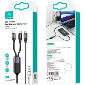 Wholesale USAMS Cable U71 2xUSB-C - USB-C 1,2m 100W PD Fast Charge black SJ551USB01 (US-SJ551) - USA425BLK - {ean13} - Hurt