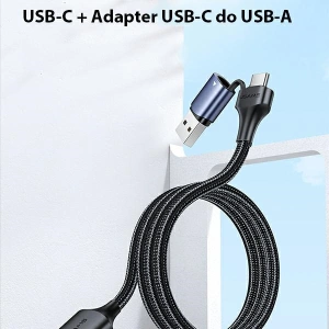 Kabel USAMS U71 3w1 1.2m 3A Fast Charge czarny/black (USB/USB-C na lightning/microUSB/USB-C) SJ549USB01