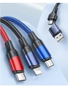 Kabel USAMS U71 3w1 1.2m 3A Fast Charge czarny/black (USB/USB-C na lightning/microUSB/USB-C) SJ549USB01