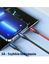 Kabel USAMS U71 3w1 1.2m 3A Fast Charge czarny/black (USB/USB-C na lightning/microUSB/USB-C) SJ549USB01
