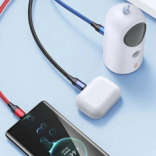 Kabel USAMS U71 3w1 1.2m 3A Fast Charge czarny/black (USB/USB-C na lightning/microUSB/USB-C) SJ549USB01