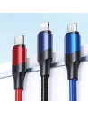 Kabel USAMS U71 3w1 1.2m 3A Fast Charge czarny/black (USB/USB-C na lightning/microUSB/USB-C) SJ549USB01