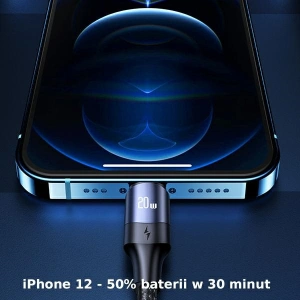 Kabel USAMS U71 USB-C na Lightning 2m 20W PD Fast Charge czarny/black SJ522USB01