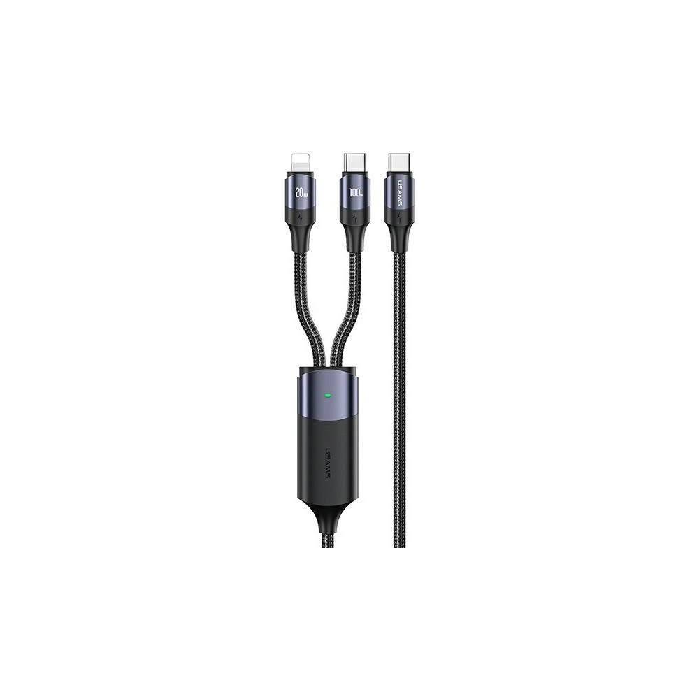 Hurtownia GSM - Kabel USAMS U71 USB-C/Lightning na USB-C 1,2m 100W PD Fast Charge černý/black SJ550USB01 - USA435BLK - {ean13} - Hurt