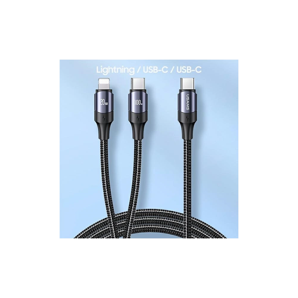 Hurtownia GSM - Kabel USAMS U71 USB-C/Lightning na USB-C 1,2m 100W PD Fast Charge černý/black SJ550USB01 - USA435BLK - {ean13} - Hurt