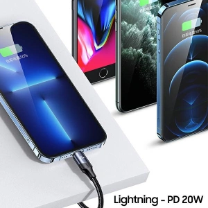 Wholesale USAMS Cable U71 USB-C/Lighning - USB-C 1,2m 100W PD Fast Charge black SJ550USB01 (US-SJ550) - USA435BLK - {ean13} - Hurt