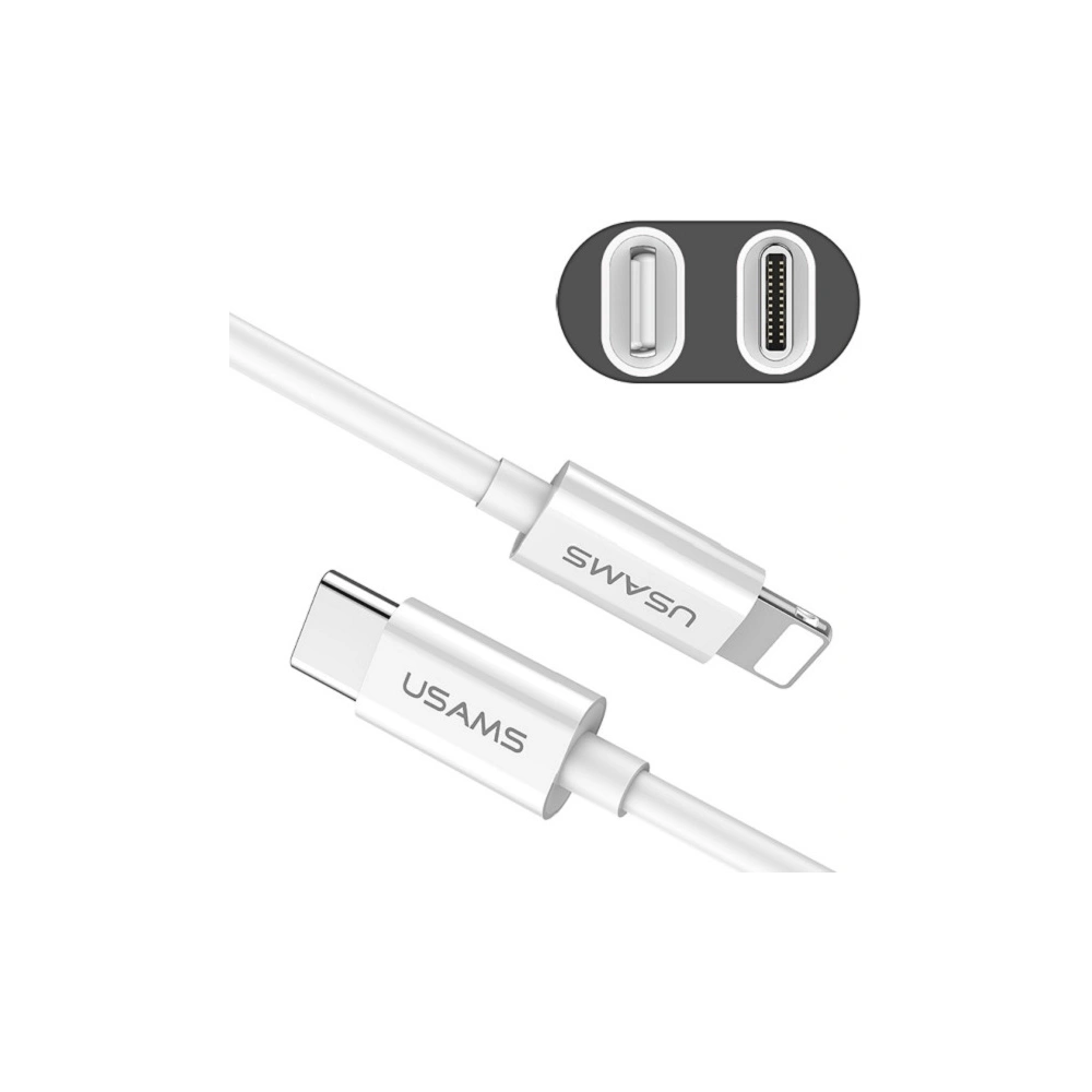 Hurtownia GSM - Kabel USAMS USB-C na Lightning 1,2m 2A bílý/white SJ191TL01 PD rychlé nabíjení - USA438WHT - {ean13} - Hurt