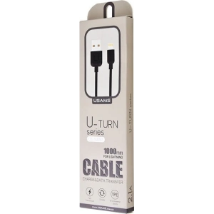 Hurtownia GSM - Kabel USAMS U-Turn lightning 1m czarny/black 2A IPUSBXD01 - USA440BLK - {ean13} - Hurt