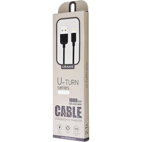 Kabel USAMS U-Turn lightning 1m czarny/black 2A IPUSBXD01