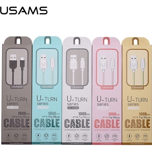 Kabel USAMS U-Turn microUSB 1m czarny/black 2A MICUSBXD01