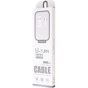 Hurtownia GSM - Kabel USAMS U-Turn USB-C 1m biały/white 2A TCUSBXD02 - USA443WHT - {ean13} - Hurt