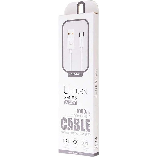 Kabel USAMS U-Turn USB-C 1m biały/white 2A TCUSBXD02