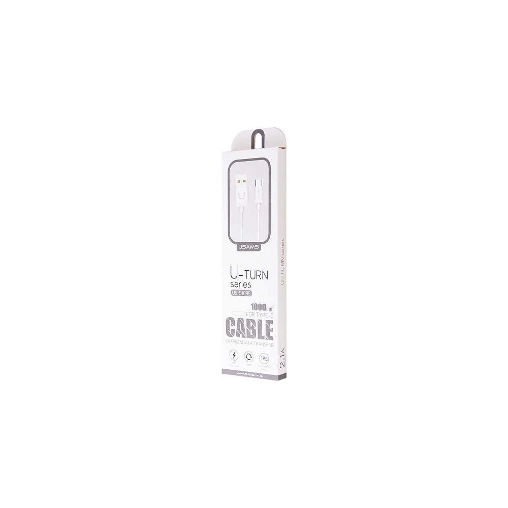 Hurtownia GSM - Kabel USAMS U-Turn USB-C 1m bílý/white 2A TCUSBXD02 - USA443WHT - {ean13} - Hurt