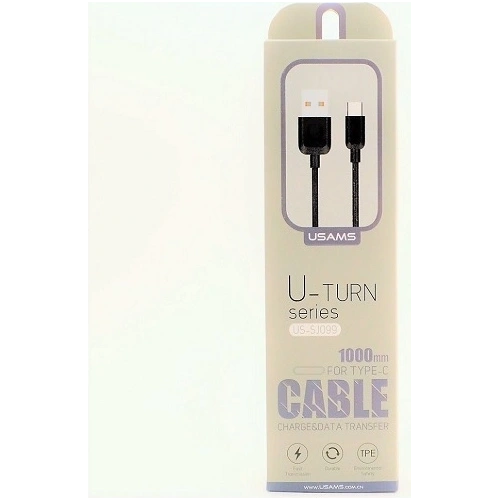 Kabel USAMS U-Turn USB-C 1m czarny/black 2A TCUSBXD01