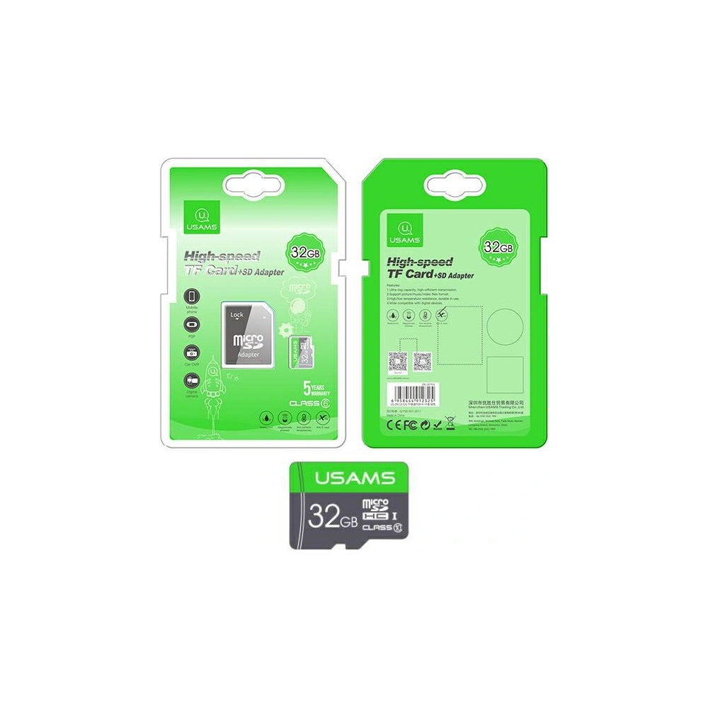 Hurtownia GSM - Paměťová karta USAMS 32GB 10C + adaptér ZB118TF01 - USA446 - {ean13} - Hurt