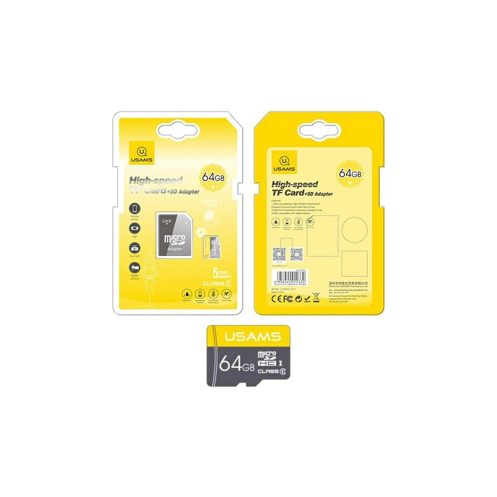 Hurtownia GSM - Paměťová karta USAMS 64GB 10C + adaptér ZB119TF01 - USA447 - {ean13} - Hurt